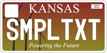 Kansas 2020 Personalized Plate Design